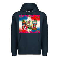 Navy dominican republic coffee cups Premium Hoodie - Zillion Design Studio