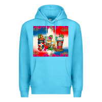 Ocean Blue dominican republic coffee cups Premium Hoodie - Zillion Design Studio