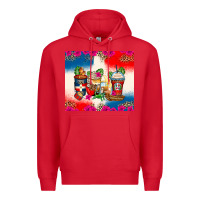 Red dominican republic coffee cups Premium Hoodie - Zillion Design Studio