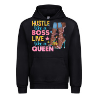 Black hustle like a boss live like a queen Urban Hoodie - texasbilliewilder