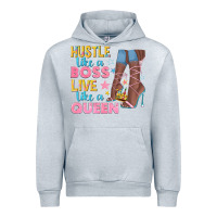 Heather Grey hustle like a boss live like a queen Urban Hoodie - texasbilliewilder