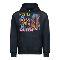 Navy hustle like a boss live like a queen Urban Hoodie - texasbilliewilder