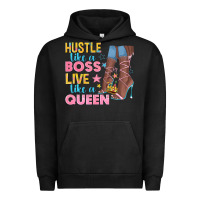 Pigment Black hustle like a boss live like a queen Urban Hoodie - texasbilliewilder
