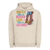 Pigment French Oak hustle like a boss live like a queen Urban Hoodie - texasbilliewilder