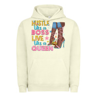 Pigment Pistachio hustle like a boss live like a queen Urban Hoodie - texasbilliewilder
