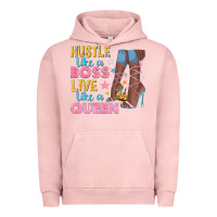 Pigment Salmon hustle like a boss live like a queen Urban Hoodie - texasbilliewilder