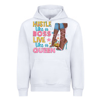 White hustle like a boss live like a queen Urban Hoodie - texasbilliewilder