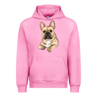 Fuchsia Pink French bulldog sitting Urban Hoodie - RanaPortraitStore