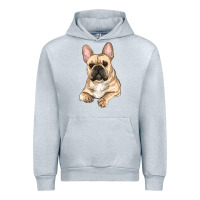 Heather Grey French bulldog sitting Urban Hoodie - RanaPortraitStore