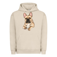 Pigment French Oak French bulldog sitting Urban Hoodie - RanaPortraitStore