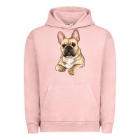Pigment Salmon French bulldog sitting Urban Hoodie - RanaPortraitStore
