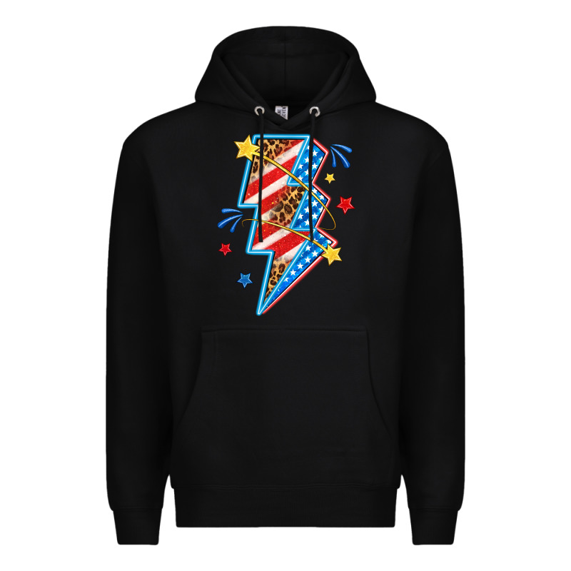 America Lightning Bolt Premium Hoodie by texasbilliewilder | Teevron