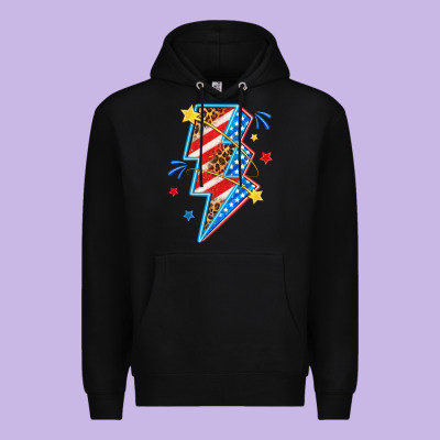 America Lightning Bolt Premium Hoodie Designed By Texasbilliewilder