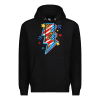 Black America lightning bolt Premium Hoodie - texasbilliewilder