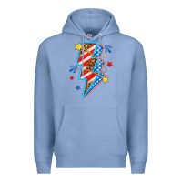 Colony Blue America lightning bolt Premium Hoodie - texasbilliewilder