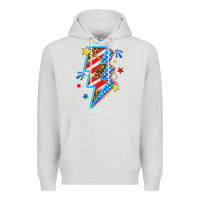 Dove Grey America lightning bolt Premium Hoodie - texasbilliewilder