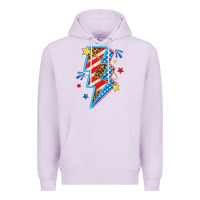 Lilac America lightning bolt Premium Hoodie - texasbilliewilder