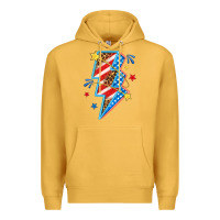 Mustard America lightning bolt Premium Hoodie - texasbilliewilder