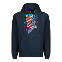 Navy America lightning bolt Premium Hoodie - texasbilliewilder