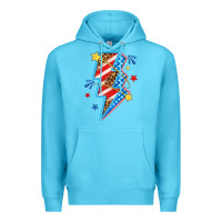 Ocean Blue America lightning bolt Premium Hoodie - texasbilliewilder