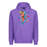 Purple America lightning bolt Premium Hoodie - texasbilliewilder