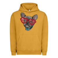 Pigment Peanut Butter french bulldog with love glasses Urban Hoodie - RanaPortraitStore