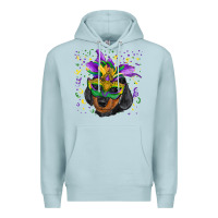 Blue Mist mardi gras mask dachshund puppy Premium Hoodie - RanaPortraitStore