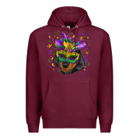 Burgundy mardi gras mask dachshund puppy Premium Hoodie - RanaPortraitStore