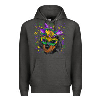 Charcoal Heather mardi gras mask dachshund puppy Premium Hoodie - RanaPortraitStore