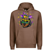 Chestnut mardi gras mask dachshund puppy Premium Hoodie - RanaPortraitStore