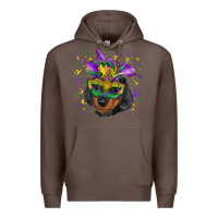 Coffee mardi gras mask dachshund puppy Premium Hoodie - RanaPortraitStore