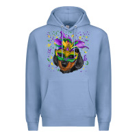 Colony Blue mardi gras mask dachshund puppy Premium Hoodie - RanaPortraitStore