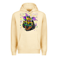 Pina Colada mardi gras mask dachshund puppy Premium Hoodie - RanaPortraitStore