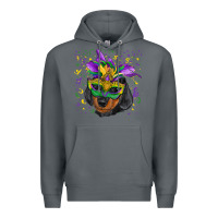 Rock mardi gras mask dachshund puppy Premium Hoodie - RanaPortraitStore