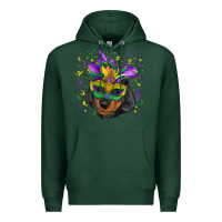 Sports Green mardi gras mask dachshund puppy Premium Hoodie - RanaPortraitStore