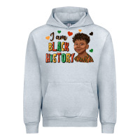 Heather Grey i am black history afro black boy child juneteenth Urban Hoodie - texasbilliewilder