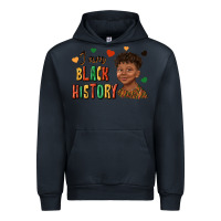 Navy i am black history afro black boy child juneteenth Urban Hoodie - texasbilliewilder