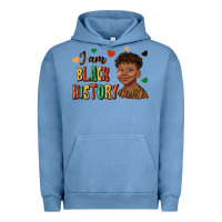 Pigment Pebble Blue i am black history afro black boy child juneteenth Urban Hoodie - texasbilliewilder
