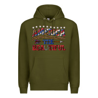Army Green America the beautiful Premium Hoodie - texasbilliewilder