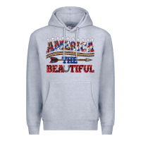Heather Grey America the beautiful Premium Hoodie - texasbilliewilder