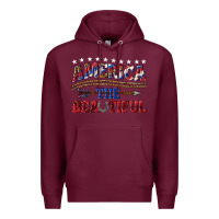 Burgundy America the beautiful Premium Hoodie - texasbilliewilder