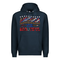 Navy America the beautiful Premium Hoodie - texasbilliewilder