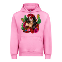 Fuchsia Pink mexico girl Urban Hoodie - Zillion Design Studio