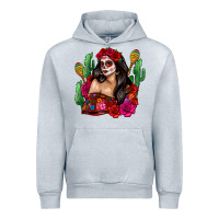 Heather Grey mexico girl Urban Hoodie - Zillion Design Studio