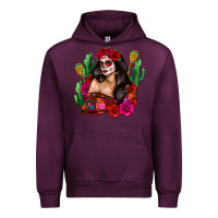 Mauve Wine mexico girl Urban Hoodie - Zillion Design Studio