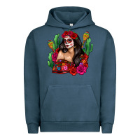 Pigment Midnight Navy mexico girl Urban Hoodie - Zillion Design Studio