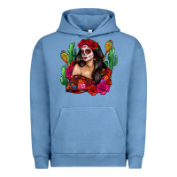 Pigment Pebble Blue mexico girl Urban Hoodie - Zillion Design Studio