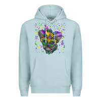 Blue Mist mardi gras mask french bulldog Premium Hoodie - RanaPortraitStore