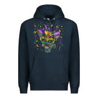 Navy mardi gras mask french bulldog Premium Hoodie - RanaPortraitStore
