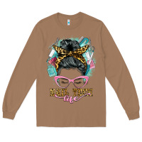 Toasted Coconut nail tech life messy bun Long Sleeve Tee - BarkalooDesign